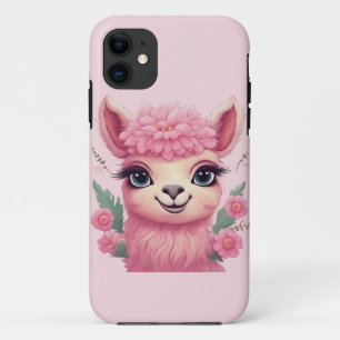 Roze lachende Baby Lama Case-Mate iPhone Case
