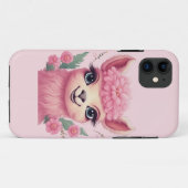 Roze lachende Baby Lama Case-Mate iPhone Case (Achterkant (horizontaal))