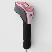 Roze lachende Baby Lama Golfheadcover (Schuin)