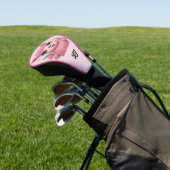 Roze lachende Baby Lama Golfheadcover (Insitu)