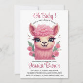 Roze lachende Baby Lama Kaart (Voorkant)