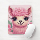 Roze lachende Baby Lama Muismat (Met muis)