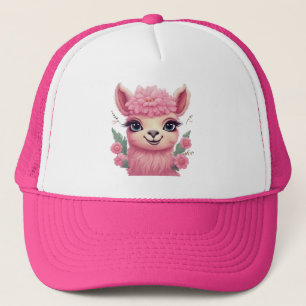Roze lachende Baby Lama Trucker Pet