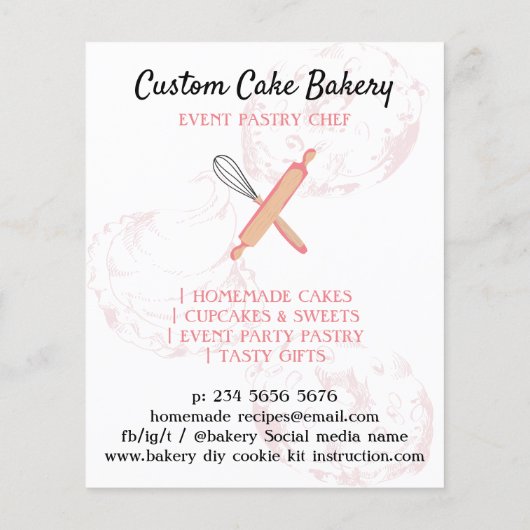 Roze Lady Bakery-koekjeskit (Achterkant)