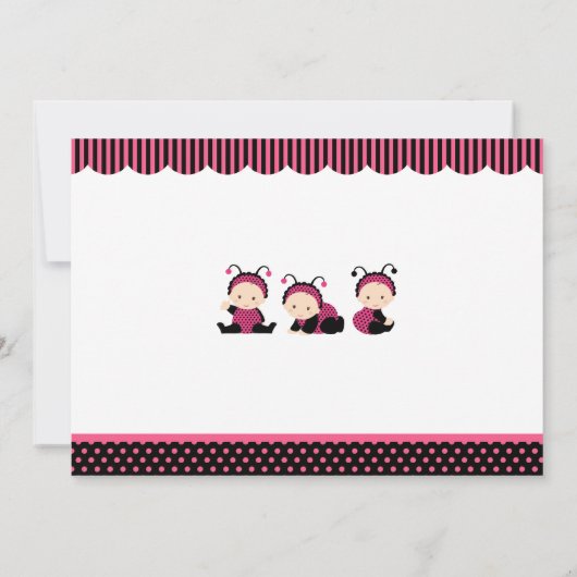Roze Lady Bug Baby shower Uitnodiging (Achterkant)
