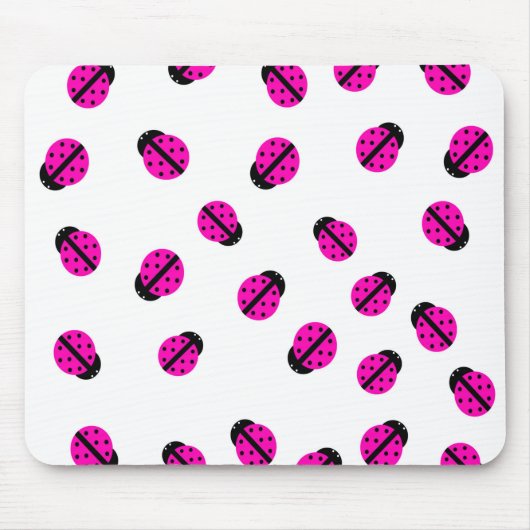 Roze Lady Bug Mousepad Muismat (Voorkant)