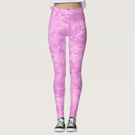 Roze Lady Digital Camo Pattern Leggings (Voorkant)