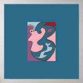 Roze Lady Flutterfly Mini Print met dubbele grens (Voorkant)