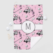 Roze Lady Golfer Stijlvol Modern Custom Initiaal Golfhanddoek (Insitu)