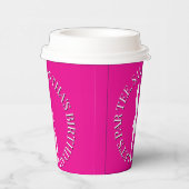 Roze Lady Golfer Verjaardag in stijl Papieren Bekers (Rechts)