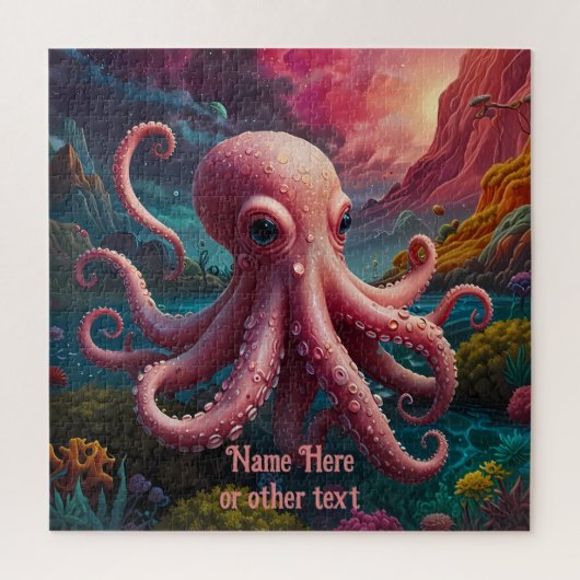 Roze Lady Octopus Onder het Zee Badkamer Legpuzzel (Verticaal)