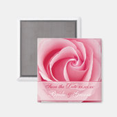 Roze Lady Roos bespaart de datum magneet (Voorkant / Achterkant)