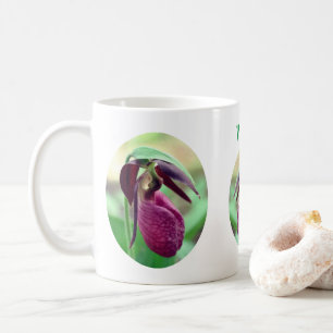 Roze Lady Slipper Flower, aangepast Koffiemok