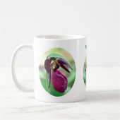Roze Lady Slipper Flower, aangepast Koffiemok (Links)