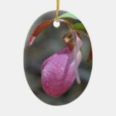 Roze Lady Slipper Flower Ornament (Voorkant)