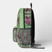 Roze Lady Slipper Orchid Flowers, gepersonaliseerd Bedrukte Rugzak (Rechts)