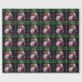 Roze Lady Slipper Orchid Flowers, gepersonaliseerd Cadeaupapier (Vlak)