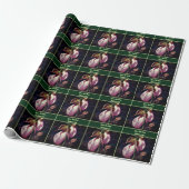 Roze Lady Slipper Orchid Flowers, gepersonaliseerd Cadeaupapier (Uitgerold)