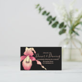 Roze Lady Slipper Orchid Reception Kaart (Staand voorkant)