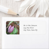 Roze Lady Slipper Return-adres Etiket (Insitu)