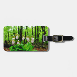 Roze Lady Slipper wild Orchid Bagagelabel
