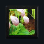 Roze Lady Slipper wild Orchid Cadeaudoosje<br><div class="desc">Roze Lady Slipper wild-orchidee Foto van Sandy Closs,  genomen bij Lake Arrowiad Ga. Licht roze slippervorm met donkerdere roze aderen. Gevonden wild groeien in de bossen,  onder enkele pijnbomen roze bloemorchideeën bloemfloraalbloemigen bruiloft natuur sympathie lentebos roos</div>