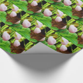 Roze Lady Slipper wild Orchid Cadeaupapier (Hoek)