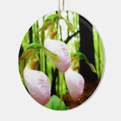 Roze Lady Slipper wild Orchid Keramisch Ornament (Links)
