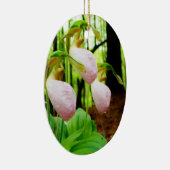 Roze Lady Slipper wild Orchid Keramisch Ornament (Rechts)