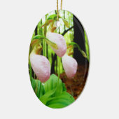Roze Lady Slipper wild Orchid Keramisch Ornament (Links)