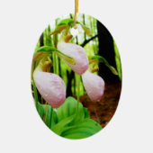 Roze Lady Slipper wild Orchid Keramisch Ornament (Voorkant)