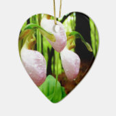Roze Lady Slipper wild Orchid Keramisch Ornament (Links)