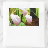 Roze Lady Slipper wild Orchid Rechthoekige Sticker (Tas)