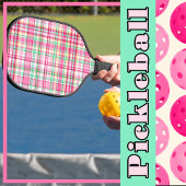 Roze Lady Slipper Wildflower Plaid Roze, Groen Pickleball Paddle