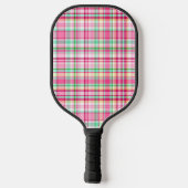 Roze Lady Slipper Wildflower Plaid Roze, Groen Pickleball Paddle (Achterkant)