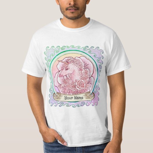 Roze Lady Unicorn T-shirt (Voorkant)