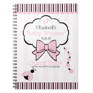 Roze Ladybug Baby shower Guest Book- Notitieboek