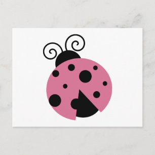 Roze Ladybug Briefkaart
