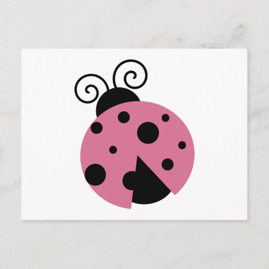 Roze Ladybug Briefkaart (Voorkant)