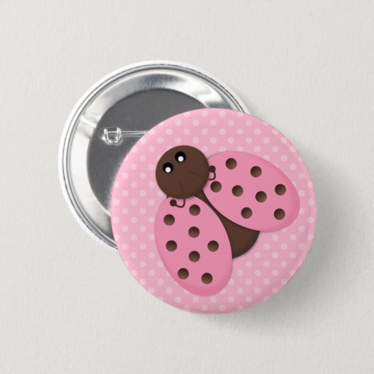Roze Ladybug Button Flair (Voorkant /achterkant)
