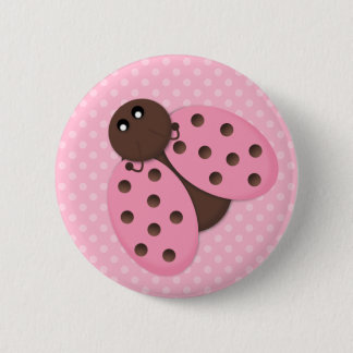Roze Ladybug Button Flair