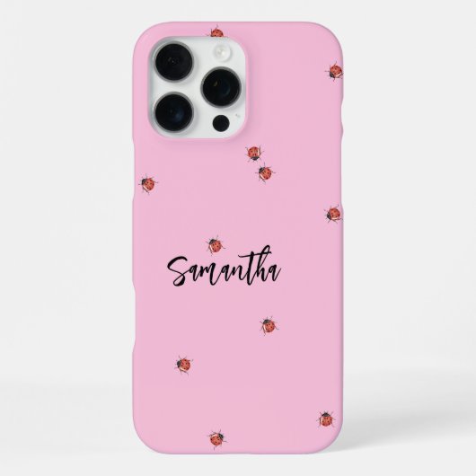 Roze Ladybug iPhone Hoesje (Achterkant)