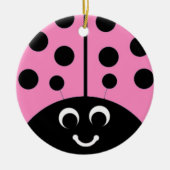 roze ladybug keramisch ornament (Voorkant)