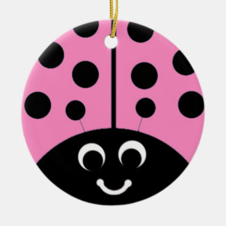 roze ladybug keramisch ornament
