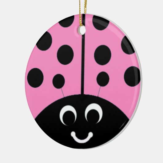 roze ladybug keramisch ornament (Links)