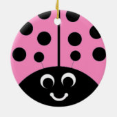 roze ladybug keramisch ornament (Achterkant)