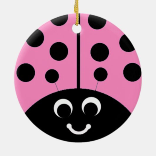 roze ladybug keramisch ornament (Achterkant)