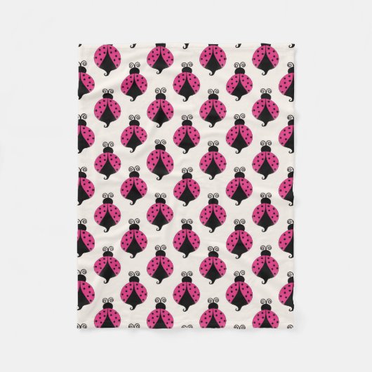 Roze ladybug-meisje van de baby fleece deken (Voorkant)