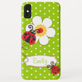 Roze ladybug meisjes naam groen Case-Mate iPhone case (Achterkant)