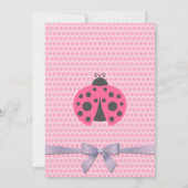 Roze Ladybug met lavender Baby shower van lint Kaart (Achterkant)